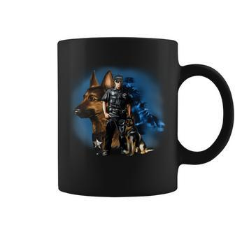 K-9 With Police Officer Silhouette Coffee Mug - Monsterry DE