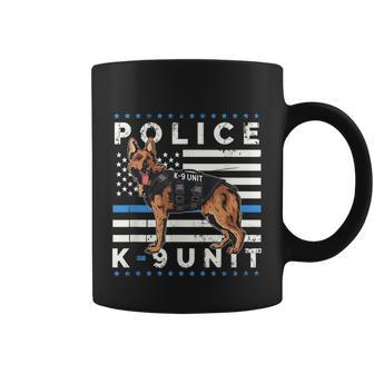 K9 Police Officer American Flag Thin Blue Line K9 Unit Coffee Mug - Monsterry