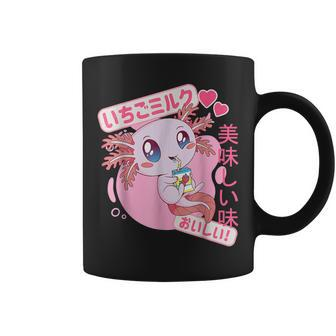 Kawaii Axolotl Strawberry Milk Shake Carton Japanese Anime Coffee Mug - Thegiftio UK