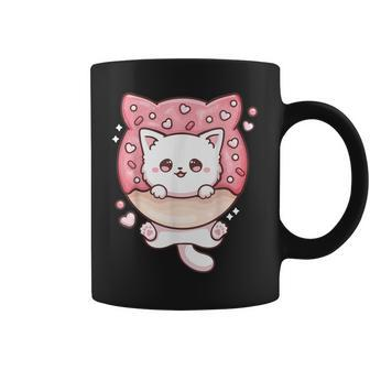 Kawaii Cat Donut Anime Lover Otaku Coffee Mug - Thegiftio UK