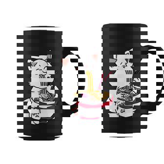 Kawaii Cat Eating Ramen Noodles Japanese Food Anime Graphic Design Printed Casual Daily Basic Coffee Mug - Thegiftio