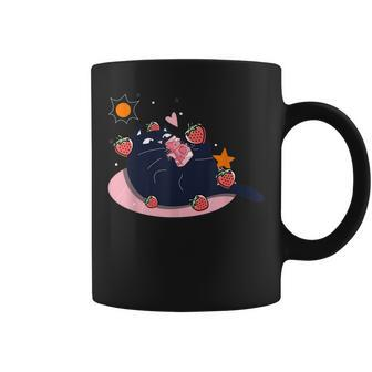 Kawaii Cat Strawberry Milk Japanese Cat Lover Neko Anime Coffee Mug - Thegiftio UK