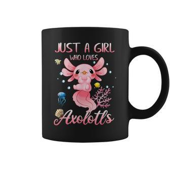 Kawaii Just A Girl Who Loves Axolotls Funny Axolotl Girl Coffee Mug - Thegiftio UK