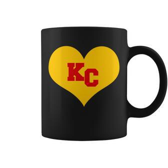 Kc Football Heart Kansas City Fan Coffee Mug - Monsterry