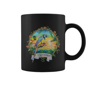 Key West Florida Vintage Tropical Sunset Beach Parrot Coffee Mug - Thegiftio UK