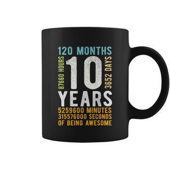 Kids 10Th Birthday Gift 10 Years Old Vintage Retro 120 Months Coffee Mug - Monsterry
