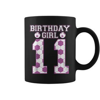 Kids 11Th Birthday Girl Playing Soccer Kids Daughter Birthday Coffee Mug - Seseable