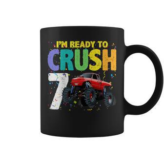 Kids 7 Years Old Boy 7Th Birthday Gifts Monster Truck Car Coffee Mug - Seseable