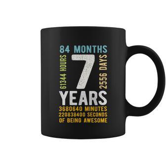 Kids 7Th Birthday Gift 7 Years Old Vintage Retro 84 Months Coffee Mug - Monsterry DE