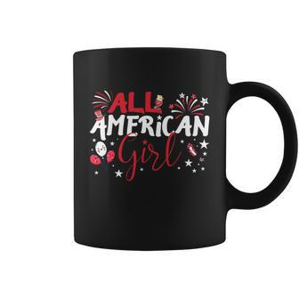 Kids All American Girl For Independence Day | Girls Patriotic Coffee Mug - Monsterry