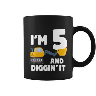 Kids Construction Truck 5Th Birthday Boy 5 Year Old Meaningful Gift Coffee Mug - Monsterry CA