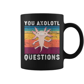 Kids Cute Axolotl- You Axolotl Questions Retro Funny Coffee Mug - Thegiftio UK