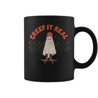 Kids Halloween Creep It Real Retro Skateboarding Coffee Mug - Thegiftio UK