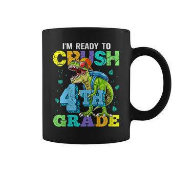 Kids Im Ready To Crush 4Th Grade Dinosaur Back To School Boy Kid Coffee Mug - Seseable