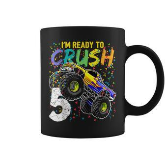 Kids Im Ready To Crush 5 Monster Truck 5Th Birthday Boys Coffee Mug - Thegiftio UK