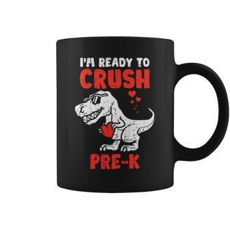 Kids Im Ready To Crush Pre-K T-Rex Dinosaur Back To School Coffee Mug - Seseable