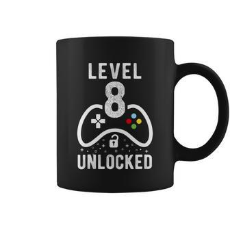 Kids Level 8 Unlocked Video Game 8Th Birthday Gift Tshirt Graphic Design Printed Casual Daily Basic Coffee Mug - Thegiftio UK