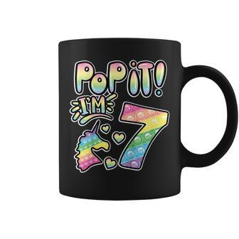 Kids Pop It 7Th Birthday Girls Boys 7 Years Old Fidget Coffee Mug - Seseable