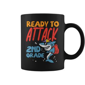 Kids Ready To Attach 2Nd Grade Shark First Day Of School Back To School Coffee Mug | Seseable UK