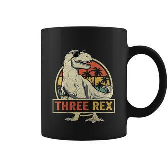 Kids Three Rex 3Rd Birthday Shirt Third Dinosaur 3 Year Old Coffee Mug - Monsterry