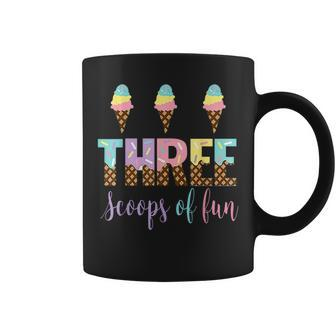 Kids Three Scoops Of Fun Birthday Ice Cream Coffee Mug - Seseable