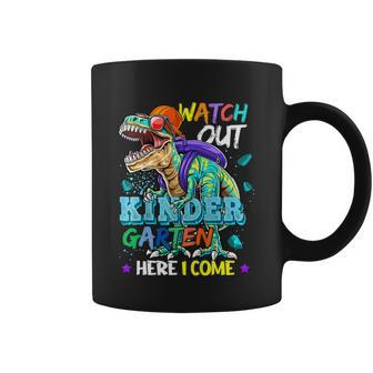 Kids Watch Out Kindergarten Here I Come Dinosaurs Back To School Coffee Mug - Monsterry
