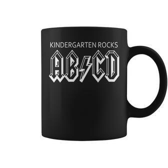 Kindergarten Rocks Abcd Teacher Kid Back To School On Back Coffee Mug - Thegiftio UK