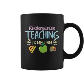 Kindergarten Teaching Is My Jam Funny School Student Teachers Graphics Plus Size Coffee Mug - Monsterry UK