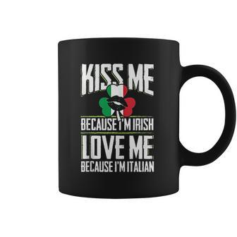 Kiss Me Im Irish Love Me Im Italian St Patricks Proud Irish V2 Coffee Mug - Thegiftio UK