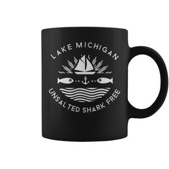 Lake Michigan Unsalted Shark Free Great Lakes Gift Coffee Mug - Thegiftio UK