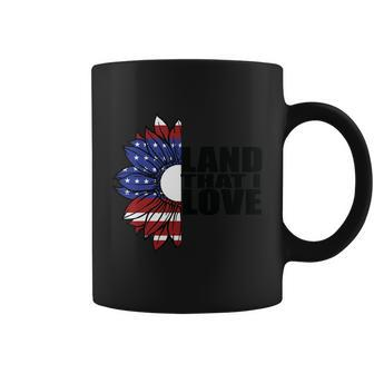 Land That I Love Sunflower American Flag 4Th Of July Coffee Mug - Monsterry