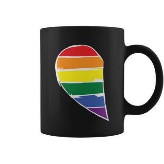 Left Half Of Heart Lgbt Gay Pride Lesbian Bisexual Ally Quote Coffee Mug - Monsterry