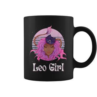 Leo Girl African American Kawaii Zodiac August Birthday Leo Coffee Mug - Seseable