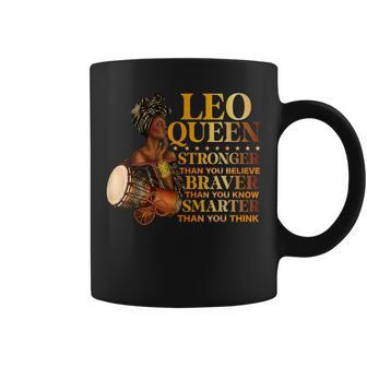 Leo Queen Zodiac Melanin Black Women Africa Afro Birthday Coffee Mug - Seseable