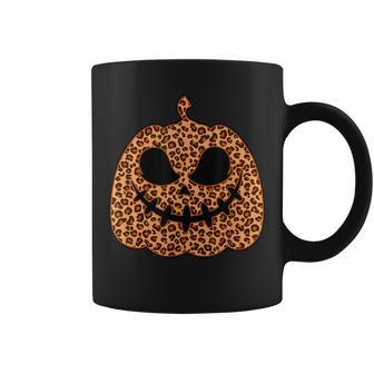Leopard Jack O Lantern Pumpkin Halloween Print Lazy Costume Coffee Mug - Seseable