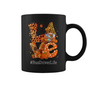 Leopard Love Gnome Fall Pumpkin Bus Driver Life Thanksgiving V2 Coffee Mug - Seseable