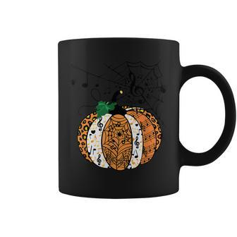 Leopard Pumpkin Music Teacher Funny Halloween Spooky Season Coffee Mug - Seseable