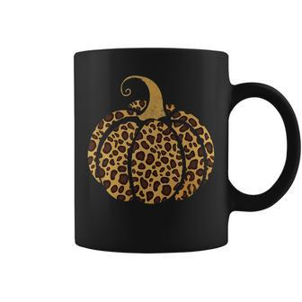 Leopard Pumpkin Print Animal Fall Autumn Halloween Day Coffee Mug - Seseable