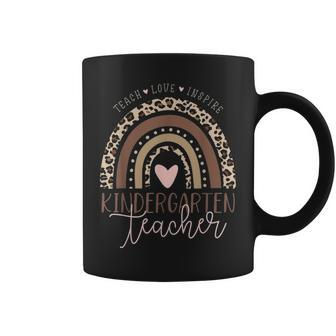 Leopard Rainbow Kindergarten Teacher First Day Of School 1 Coffee Mug - Thegiftio UK