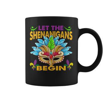 Let The Shenanigans Begin Mardi Gras Mask Costume Coffee Mug - Thegiftio UK