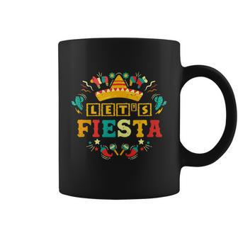 Lets Fiesta Mexican Party Cinco De Mayo Guitar Cactus Funny Gift Funny Gift Coffee Mug - Thegiftio UK