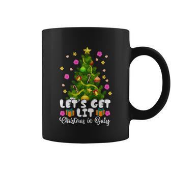 Lets Get Lit Christmas In July Funny Christmas Tree Pajamas Gift Coffee Mug - Monsterry
