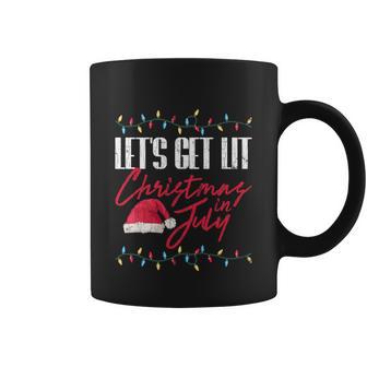 Lets Get Lit Funny Christmas In July Graphic Gift Coffee Mug - Monsterry DE