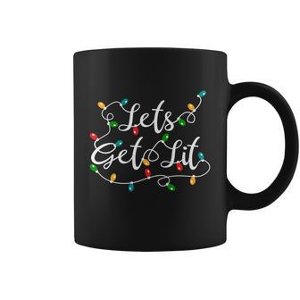 Lets Get Lit Funny Gift Funny Xmas Holidays Christmas Gift Coffee Mug - Thegiftio UK