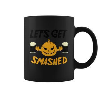 Lets Get Smashed Pumpkin Halloween Quote Coffee Mug - Monsterry