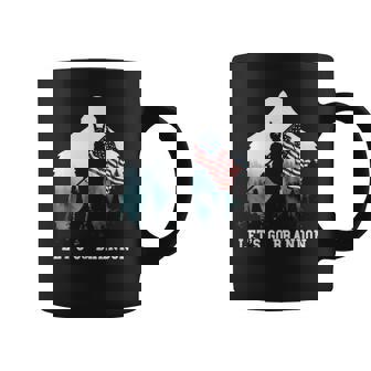 Lets Go Brandon Camping Bigfoot Rock And Roll American Flag Coffee Mug - Thegiftio UK