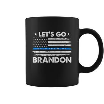 Lets Go Brandon Shirt Thin Blue Line Us Flag Coffee Mug - Monsterry
