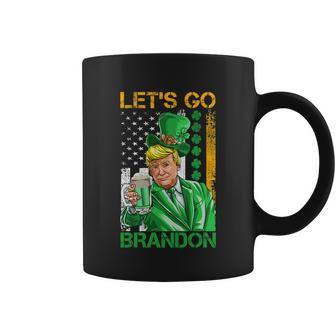Lets Go Brandon St Patricks Day Trump American Flag Shamrock Graphic Design Printed Casual Daily Basic Coffee Mug - Thegiftio