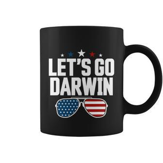 Lets Go Darwin Shirt American Flag Sunglasse Lets Go Darwin Coffee Mug - Monsterry