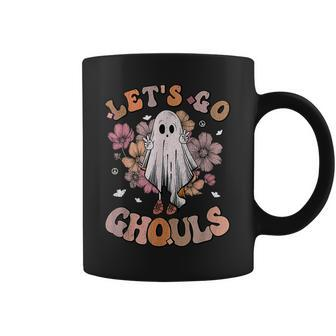Lets Go Ghouls Ghost 70S Hippie Halloween Fall Retro Groovy Coffee Mug - Thegiftio UK